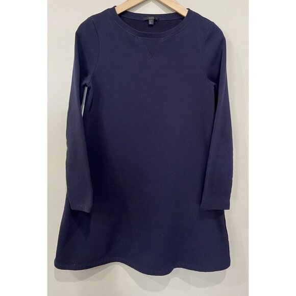 COS Dress Sweatshirt Fleece Lined A Line Pockets Navy Blue XS - Picture 1 of 4